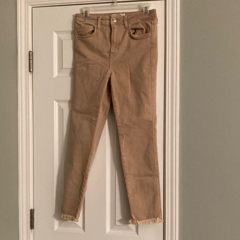 Free People Tan Ankle Jeans